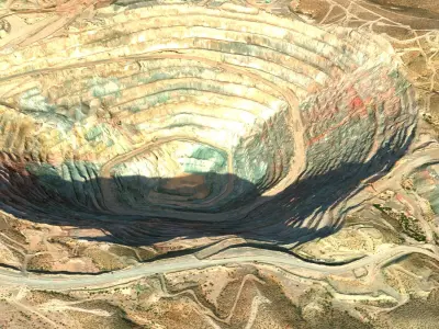 Scanned Opencast Mines Low-poly 3D model