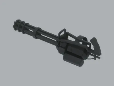 Low Poly Minigun 3D model