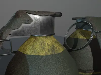 Lowpoly Grenade three grenades Low-poly 3D model