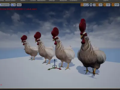 Stylized Rooster Low-poly 3D model