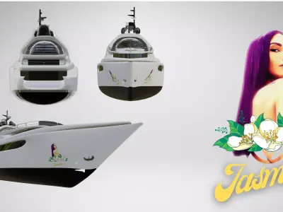 Motor Yacht Jasmine Low-poly 3D model