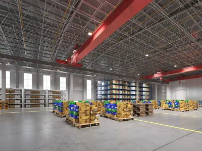 Warehouse Interior Scene 3D model