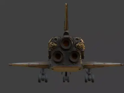 Realistic Antiquated Steampunk Space Shuttle Orbiter 3D Model Low-poly 3D model