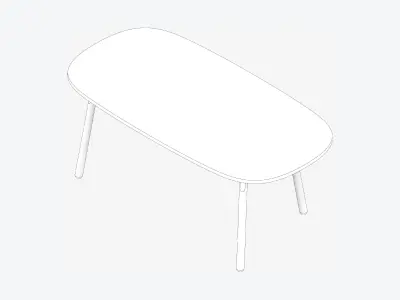 Desk - Timberline - Rounded - Rectangle Low-poly 3D model