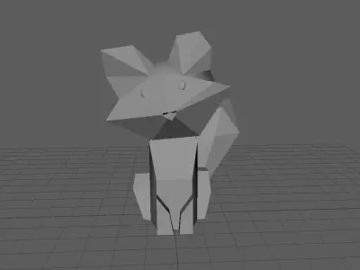 Low poly stylized fox Free 3D model