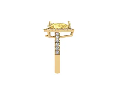 Pear Solitaire Ring 3D print model 12