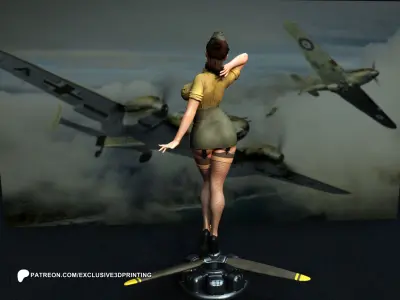 Army Pilot Pin-Up Girl 3D print model