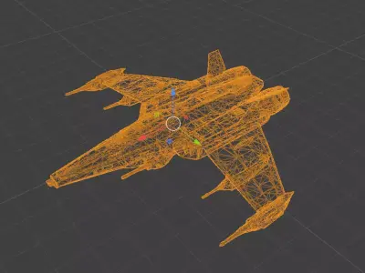 Future Hawk 3D Ship  Low poly Spaceship 3D Model Low-poly 3D model