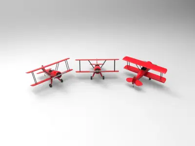 Plane biplane 3D model