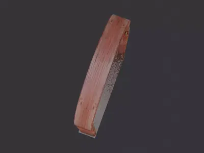 Wood Arch Window Double Frame Low-poly 3D model