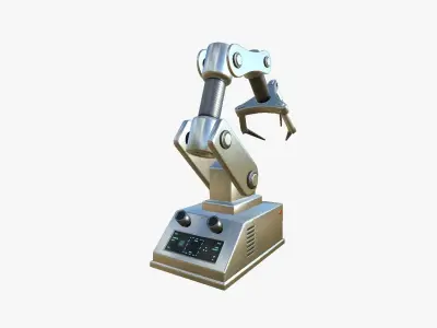 Robotic Hand A08 Aluminum - Machinery Industrial Design Low-poly 3D model