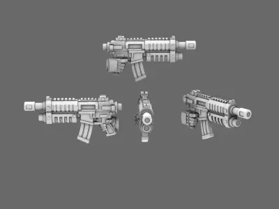 Space Knights AR Style Combat Rifle RIGHT 3D print model