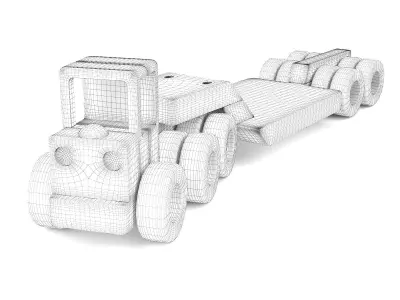 Wooden toy truck 23 3D model