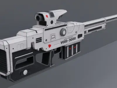 Stylized Sniper Rifle VOID 3000 Low-poly 3D model