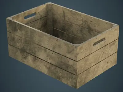 Crate 4B Low-poly 3D model