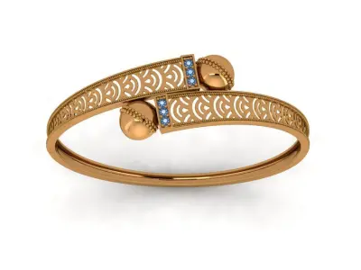 Elegent ladies  bangle 3d model with render details 3D print model