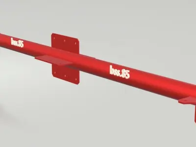 MIK-S metal rod with two bolts Low-poly 3D model