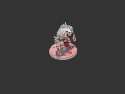 Bone Plated War Beast Low-poly 3D model