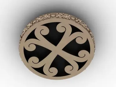 Brooche with armenian letter E 3D print model