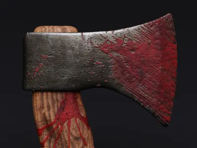 Bloody Axe Low-poly 3D model