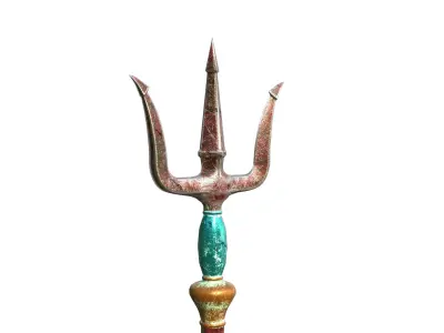 Trident of Poseidon Low-poly 3D model