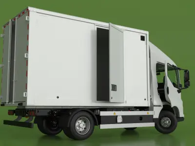 Truck BYD ETM6 White Rigged 3D model