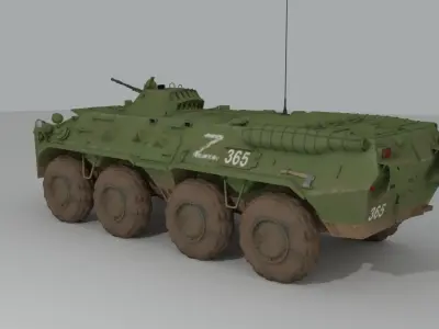 BTR-80  APC  Ukrainian and Russian Vehicle 3D model