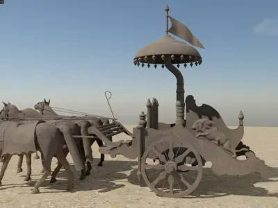 Arjuna Chariot  Rath in Mahabharatha Low-poly 3D model