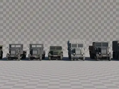 WW2 Vehicles Asset Pack - High Definition 3D Car Bundle Low-poly 3D model