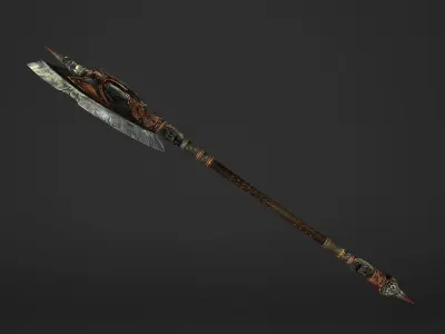 Great Spear Head Battleaxe Low-poly 3D model