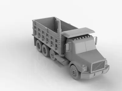 Volvo WG Dump Truck 4 axle 2007 3D print model