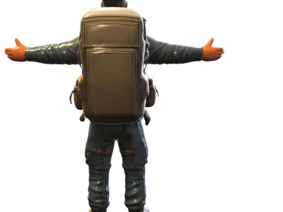 apocalyptic survivor character game reader Low-poly 3D model