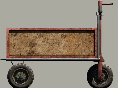 Old three wheeled cart 3D model