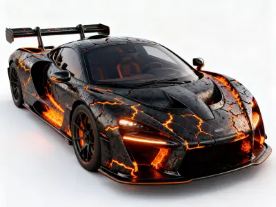 Black Stealth Formula Race Car 3D Model Low-poly 3D model