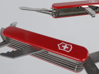 Swiss Army Knife - Penknife - Multitool Low-poly 3D model