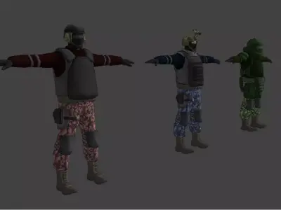 Military Soldier Pack Low-poly 3D model