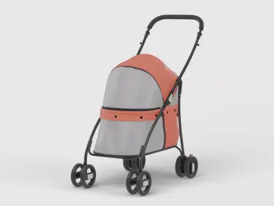 Baby stroller 3D model 3D model 6