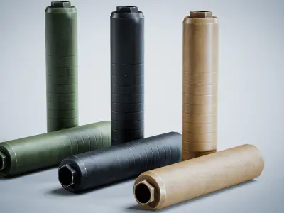 Supressor Silencer Low-poly 3D model Low-poly 3D model