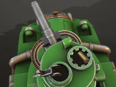Fantastic Steampunk Tank  -Mechanical Leviathan Low-poly 3D model