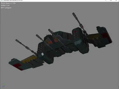 Sci-Fi Heavy Drone Low-poly 3D model