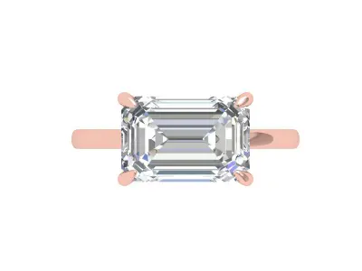 Emerald Solitaire Ring  3D print model