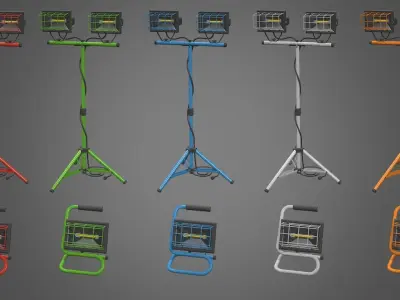 Spotlight Halogen Lamp Low-poly 3D model