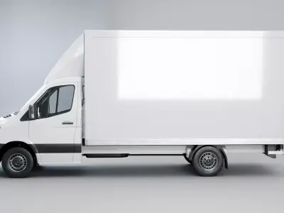 Mercedes Sprinter Tail Lift Box Van Low-poly 3D model