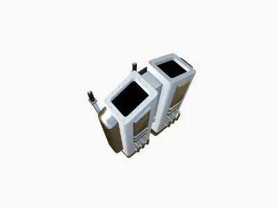 Jetpack F05 White Aluminum - SciFi Character Design Low-poly 3D model