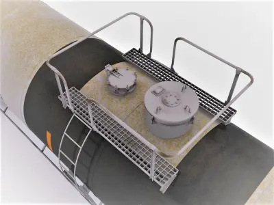Railroad tank white 3D model