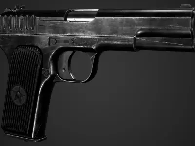 TT Tokarev Pistol Low-poly 3D model