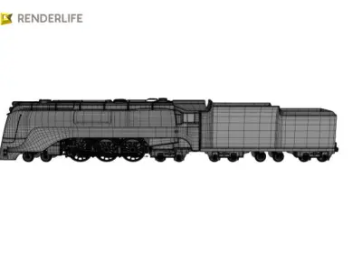 E-4 Hudson Locomotive 3D model