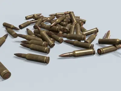 Cartridge 7x62 Low-poly 3D model
