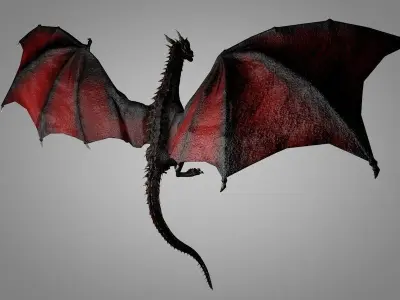 Dragon fire Low-poly 3D model