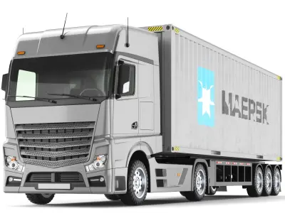 Detailed Container Truck 3D model